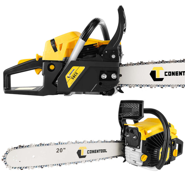 Conentool 2.2kW 2-Stroke 52CC Engine Petrol Chainsaw, With 20-inch Metal Chainsaw Blade And 550ml Large Capacity Fuel Tank