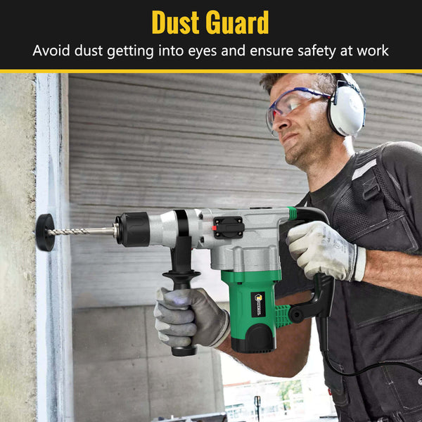 CONENTOOL 1600W Power Motor SDS Hammer Drill, 1000 r/min Heavy Duty Corded Electic Dills, 360 ° Rotary Hammers