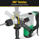 CONENTOOL 1600W Power Motor SDS Hammer Drill, 1000 r/min Heavy Duty Corded Electic Dills, 360 ° Rotary Hammers