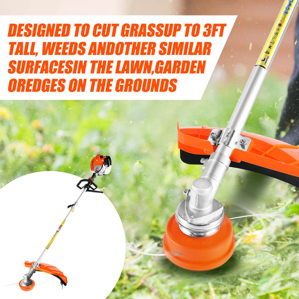 CONENTOOL 52CC 2-Cycle Gas Weed Eater, Multifunctional 5 in 1 Gas Weed Wacker, Upgraded 2.2KW/11000rpm Strong Power Brush Cutter