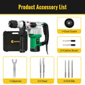 CONENTOOL 1600W Power Motor SDS Hammer Drill, 1000 r/min Heavy Duty Corded Electic Dills, 360 ° Rotary Hammers