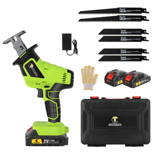 CONENTOOL Reciprocating Saw, 0-3000 RPM Cordless Electric Reciprocating Saw, 15mm Cutting Width, Tool-Free Blade Change