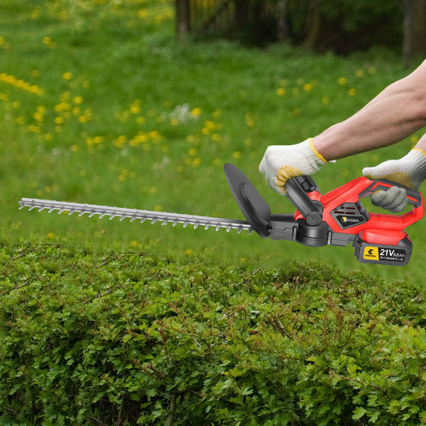CONENTOOL 22 Inch Cordless Hedge Trimmer, 4000 mAh/850 W Electric Hedge Trimmer, Trimming Size 15 mm