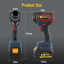 Conentool 520Nm Brushless Impact Wrench High Torque, 2 Power Battery Impact Gun w/ 6.0Ah Battery, Fast Charger, Variable Speeds for Car Tire Truck RV Mower