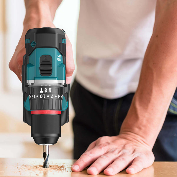 Conentool 21V Brushless Drill Driver Set, Electric Screwdriver with 2X 2500mAh Batteries, 55 N.m Max Combi Drill, 35+3 Torque Power Drills