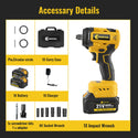 Conentool 520Nm Brushless Impact Wrench High Torque, 2 Power Battery Impact Gun w/ 6.0Ah Battery, Fast Charger, Variable Speeds for Car Tire Truck RV Mower