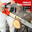 Conentool 2.5kW 2-Stroke 62CC Engine Petrol Chainsaw, With 22-inch Metal Chainsaw Blade And 550ml Large Capacity Fuel Tank