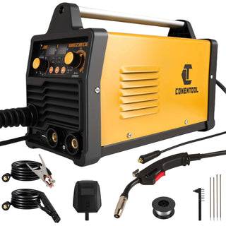 CONENTOOL 220V/200A High Output Portable Welder supports gas MIG, Gasless MIG, MMA, And TIG