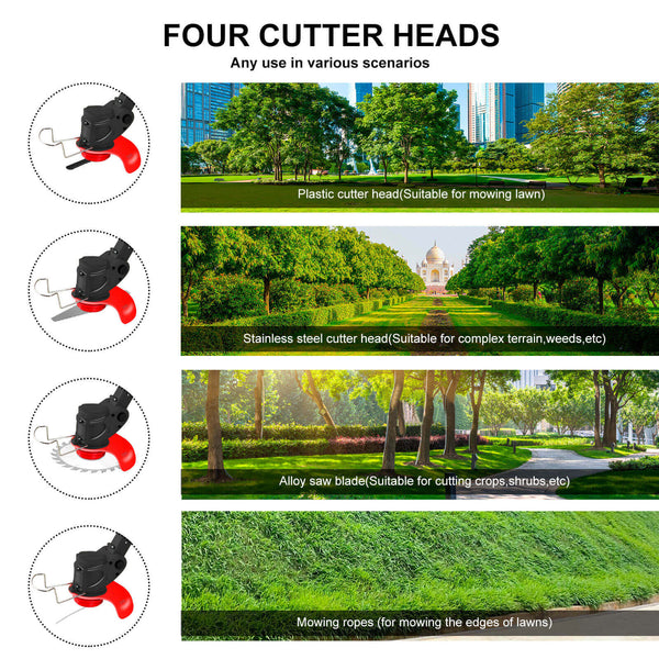 CONENTOOL 24V/600 W Battery Grass Trimmer, With 4 Types of Cutting Blades, 8500 Rpm/Min Brush Cutter