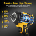 Conentool 520Nm Brushless Impact Wrench High Torque, 2 Power Battery Impact Gun w/ 6.0Ah Battery, Fast Charger, Variable Speeds for Car Tire Truck RV Mower