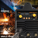 CONENTOOL 220V/200A High Output Portable Welder supports gas MIG, Gasless MIG, MMA, And TIG