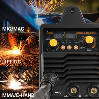 CONENTOOL 220V/200A High Output Portable Welder supports gas MIG, Gasless MIG, MMA, And TIG