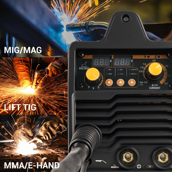CONENTOOL 220V/200A High Output Portable Welder supports gas MIG, Gasless MIG, MMA, And TIG