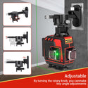 CONENTOOL Cross Line Laser, 4 x 360° Green Self-Levelling Laser Spirit Level, Self-Levelling Line Laser, Remote Control, 2 x 3600 mAh Battery