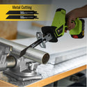CONENTOOL Reciprocating Saw, 0-3000 RPM Cordless Electric Reciprocating Saw, 15mm Cutting Width, Tool-Free Blade Change