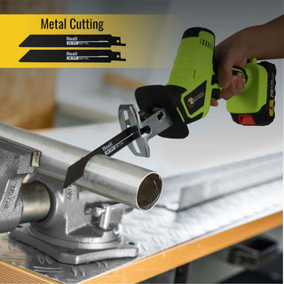 CONENTOOL Reciprocating Saw, 0-3000 RPM Cordless Electric Reciprocating Saw, 15mm Cutting Width, Tool-Free Blade Change