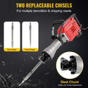 CONENTOOL 3600W Electic SDS Hammer Drill, Concrete Tile Breaker Demolition Heavy Duty, 65J 360 ° Rotary Jack Hammers with 2 Chisel Bits