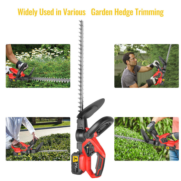CONENTOOL 22 Inch Cordless Hedge Trimmer, 4000 mAh/850 W Electric Hedge Trimmer, Trimming Size 15 mm