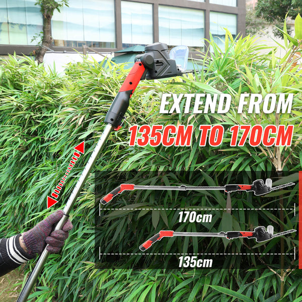 CONENTOOL 2 In 1 In-cordless hedge Trimmer, 12V Rod Hedge Shears With Battery And Charger, 2000mAh Electric Hedge Trimmer