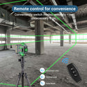 CONENTOOL Cross Line Laser, 4 x 360° Green Self-Levelling Laser Spirit Level, Self-Levelling Line Laser, Remote Control