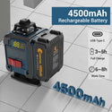 CONENTOOL Cross Line Laser, 4 x 360° Green Self-Levelling Laser Spirit Level, Self-Levelling Line Laser, Remote Control