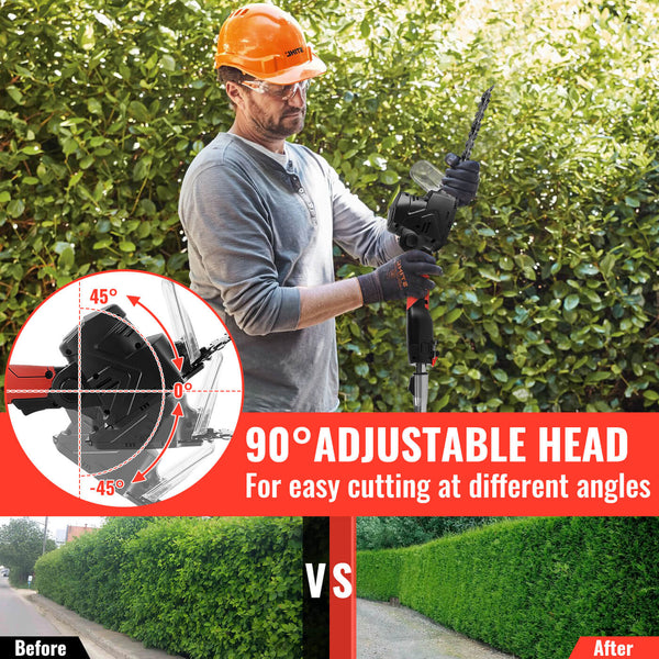 CONENTOOL 2 In 1 In-cordless hedge Trimmer, 12V Rod Hedge Shears With Battery And Charger, 2000mAh Electric Hedge Trimmer