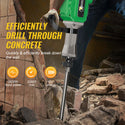 CONENTOOL 3800W Electic SDS Hammer Drill, Concrete Tile Breaker Demolition Heavy Duty, 55J 360 ° Rotary Jack Hammers with 2 Chisel Bits