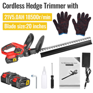 CONENTOOL 22 Inch Cordless Hedge Trimmer, 4000 mAh/850 W Electric Hedge Trimmer, Trimming Size 15 mm