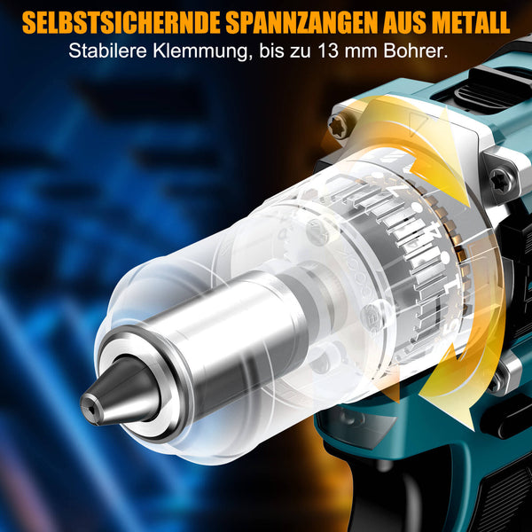 Conentool 21V Brushless Drill Driver Set, Electric Screwdriver with 2X 2500mAh Batteries, 55 N.m Max Combi Drill, 35+3 Torque Power Drills