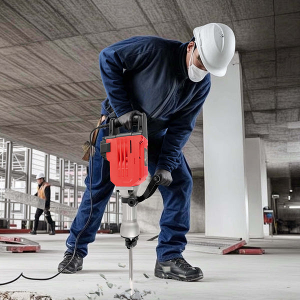 CONENTOOL 3600W Electic SDS Hammer Drill, Concrete Tile Breaker Demolition Heavy Duty, 65J 360 ° Rotary Jack Hammers with 2 Chisel Bits