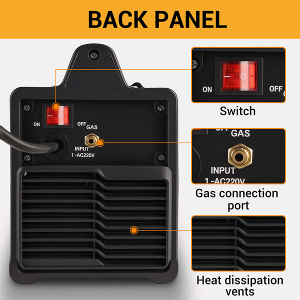 CONENTOOL 220V/200A High Output Portable Welder supports gas MIG, Gasless MIG, MMA, And TIG