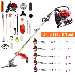CONENTOOL WS-52-5B 5 in 1 Backpack, Multi Tool, Petrol Strimmer, BrushCutter Garden Chainsaw