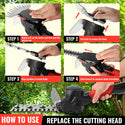 CONENTOOL 2 In 1 In-cordless hedge Trimmer, 12V Rod Hedge Shears With Battery And Charger, 2000mAh Electric Hedge Trimmer