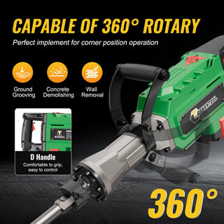 CONENTOOL 3800W Electic SDS Hammer Drill, Concrete Tile Breaker Demolition Heavy Duty, 55J 360 ° Rotary Jack Hammers with 2 Chisel Bits