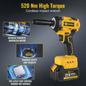 Conentool 520Nm Brushless Impact Wrench High Torque, 2 Power Battery Impact Gun w/ 6.0Ah Battery, Fast Charger, Variable Speeds for Car Tire Truck RV Mower