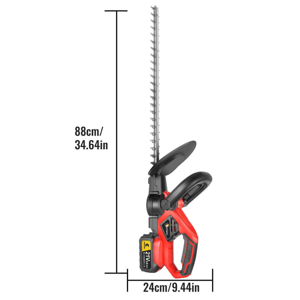 CONENTOOL 22 Inch Cordless Hedge Trimmer, 4000 mAh/850 W Electric Hedge Trimmer, Trimming Size 15 mm