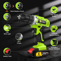 Conentool 21V Drill Driver Set, Electric Screwdriver with 2X 2000mAh Batteries, 45 N.m Max Combi Drill, 25+1 Torque Power Drills