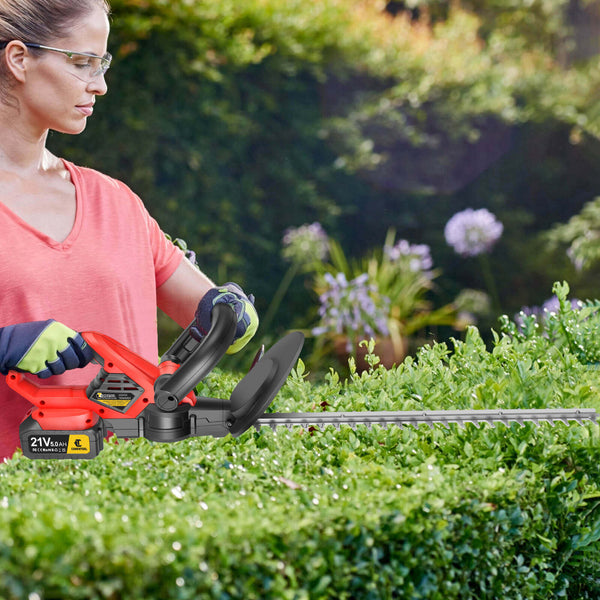 CONENTOOL 22 Inch Cordless Hedge Trimmer, 4000 mAh/850 W Electric Hedge Trimmer, Trimming Size 15 mm