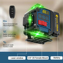CONENTOOL Cross Line Laser, 4 x 360° Green Self-Levelling Laser Spirit Level, Self-Levelling Line Laser, Remote Control