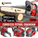 Conentool 2.5kW 2-Stroke 62CC Engine Petrol Chainsaw, With 22-inch Metal Chainsaw Blade And 550ml Large Capacity Fuel Tank