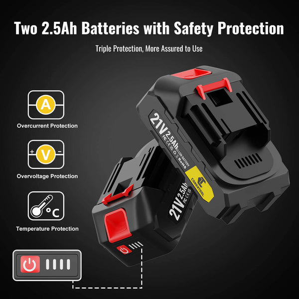 CONENTOOL 2500mAh Mini Chainsaw Brushless8 Inch & 6 Inch With Security Lock