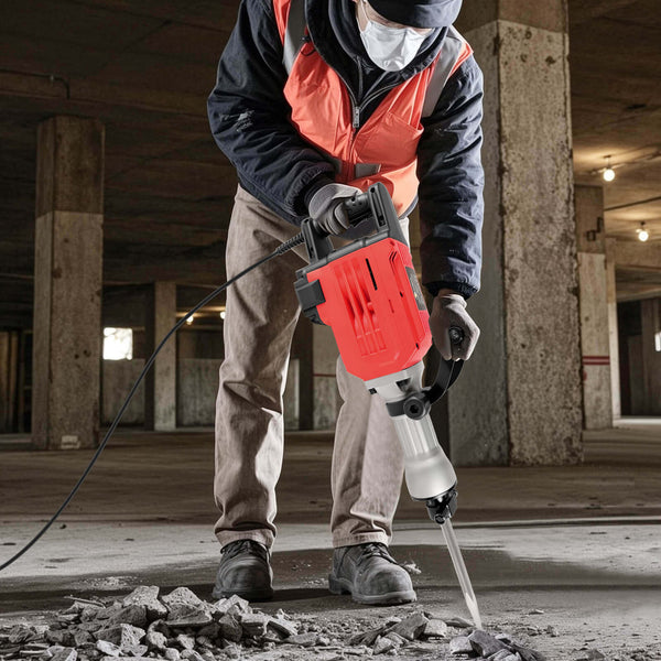CONENTOOL 3600W Electic SDS Hammer Drill, Concrete Tile Breaker Demolition Heavy Duty, 65J 360 ° Rotary Jack Hammers with 2 Chisel Bits