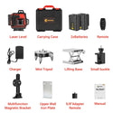 CONENTOOL Cross Line Laser, 4 x 360° Green Self-Levelling Laser Spirit Level, Self-Levelling Line Laser, Remote Control, 2 x 3600 mAh Battery