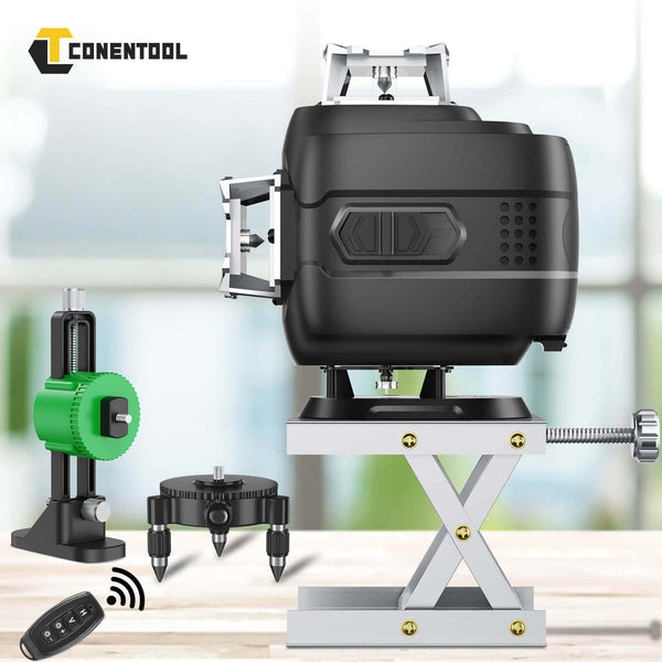 360° Horizontal & Vertical Line Cross Self Leveling Laser Level Rotatable 360 Degree For Building /Picture Hanging With Tripod / 2 Batteries / Carrying Pouch