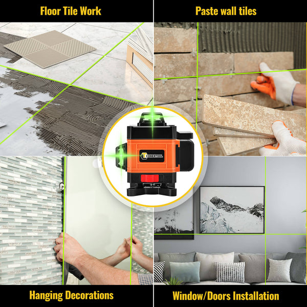 Remote Control Self-leveling Laser Level Tool Green 16 line 3D  | CONENTOOL