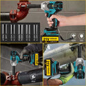 21 V Brushless Cordless Max Impact Wrench Driver, 2 Speed Mode, 5 Outlets, LED Lights 6000 mA | CONENTOOL