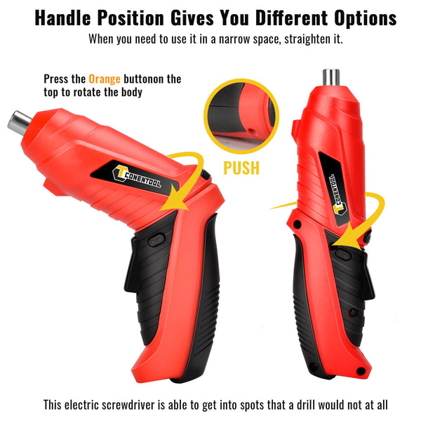 Power Cordless 3.6v 1300mAh Screwdriver with 47 Accessory Kit | CONENTOOL