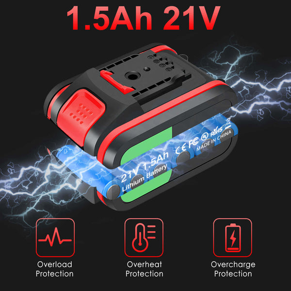 CONENTOOL | 21V Cordless Drill/Screwdriver Set With 2 Batteries And 28 Accessories