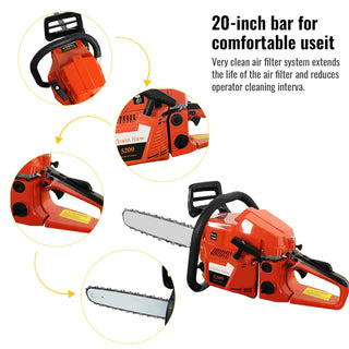 20Inch Gas Powered Chainsaw Gas Chainsaw 52CC Oil Chainsaw | CONENTOOL