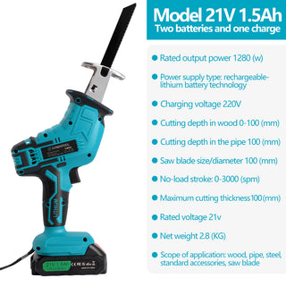 Reciprocating Motor 21V for Cutting Saw Metal Wood PVC Pipe Trees | CONENTOOL